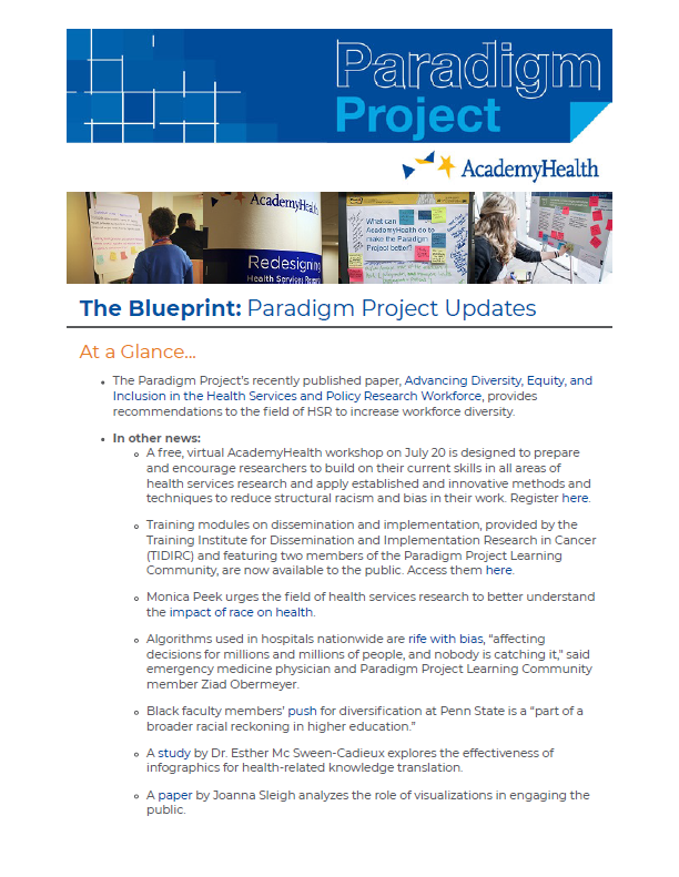 Paradigm Project July 2021 Newsletter Cover