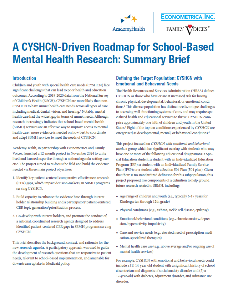 CYSHCN_roadmap_summary_brief
