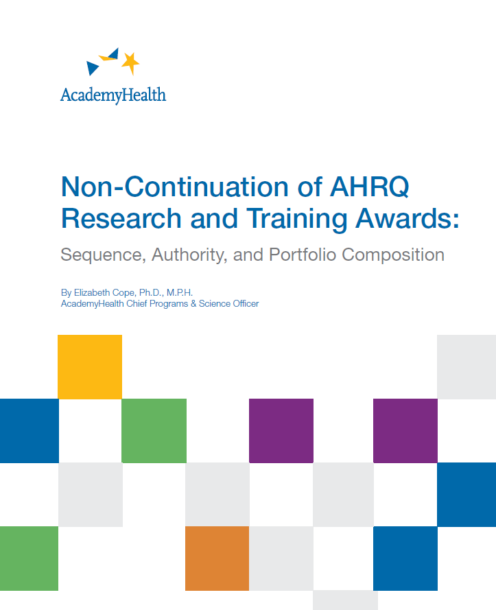 Non-Continuation of AHRQ Research and Training Awards: Sequence, Authority, and Portfolio Composition
