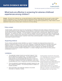 Rapid Evidence Review ACEs Screening