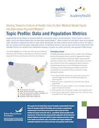 Topic Profile: Data and Population Metrics