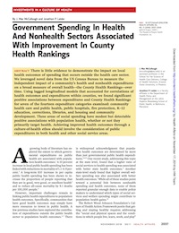 Government Spending In Health And Nonhealth Sectors Associated With Improvement In County Health Rankings