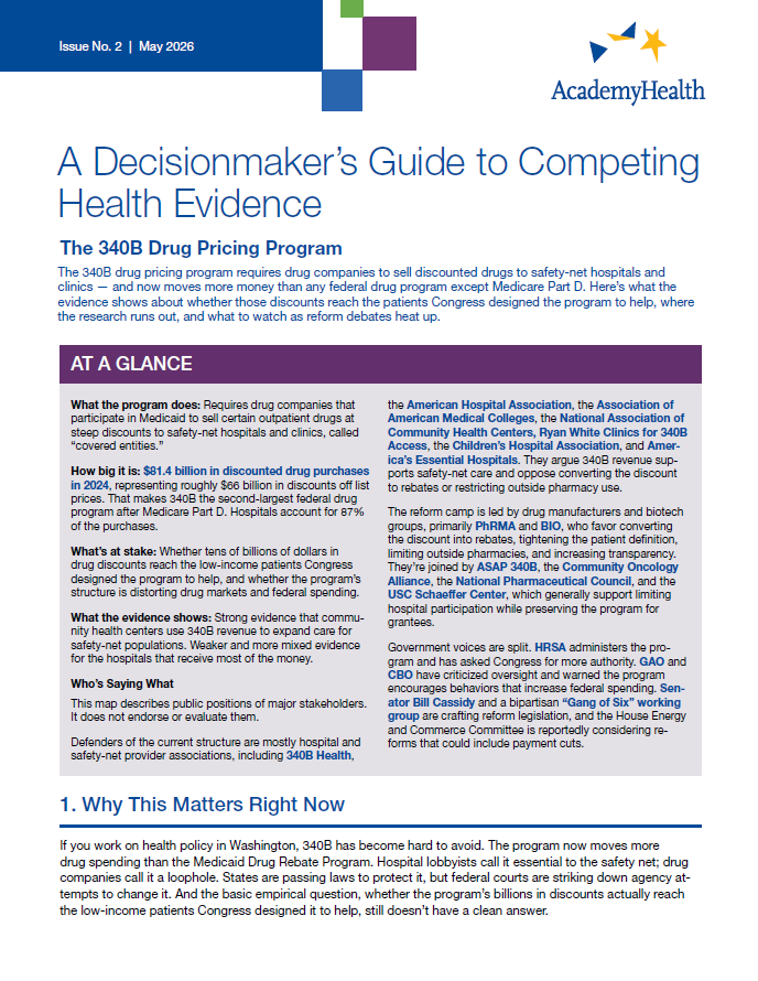 A Decisionmaker's Guide to Competing Health Evidence: The 340B Drug Pricing Program