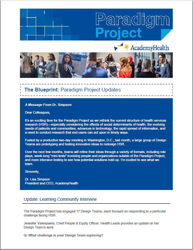 Paradigm Project February Newsletter Cover