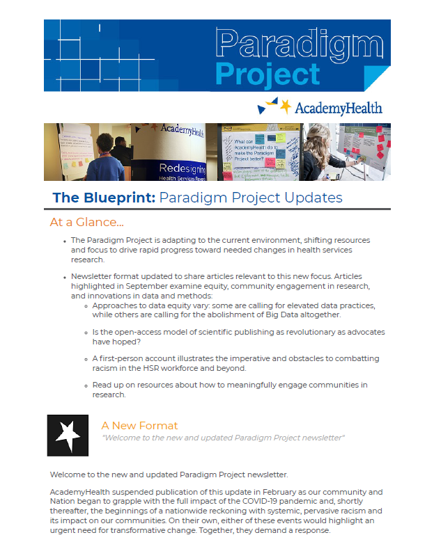 Paradigm Project September Newsletter Cover