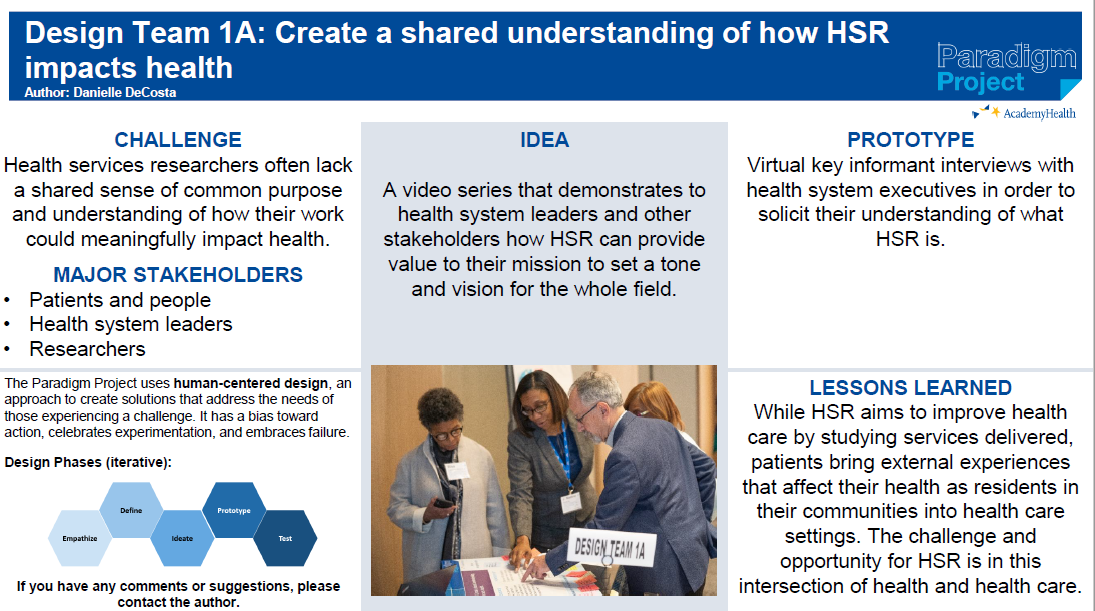 Paradigm Project Posters at AcademyHealth’s 2020 Annual Research Meeting