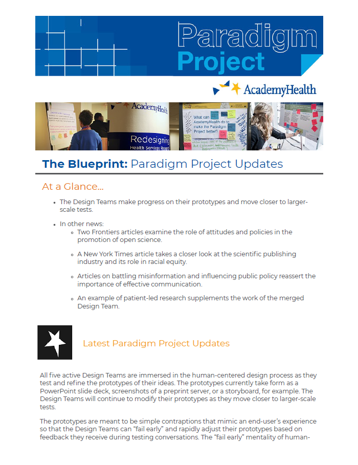 Paradigm Project November 2020 Newsletter Cover