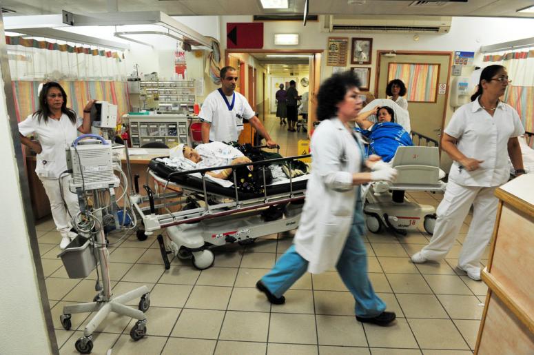 Photo of a busy emergency department.