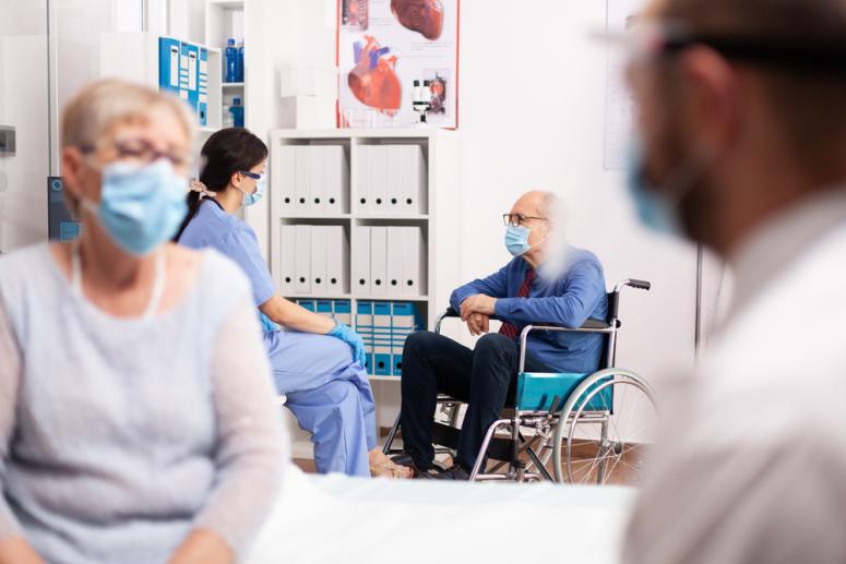 hospital patient in wheelchair