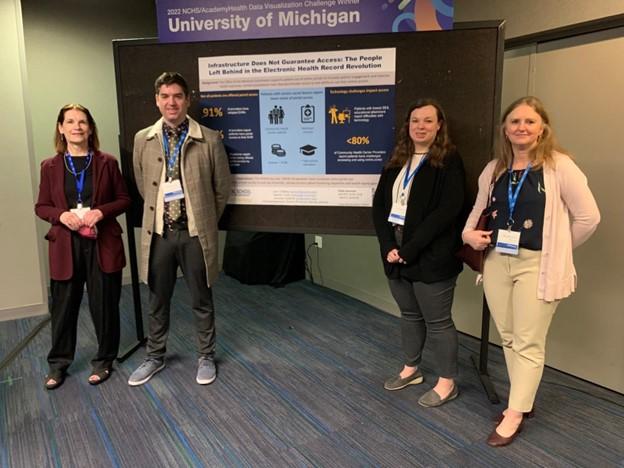 Jennylee and John with AcademyHealth/NCHS representatives at the presentation session