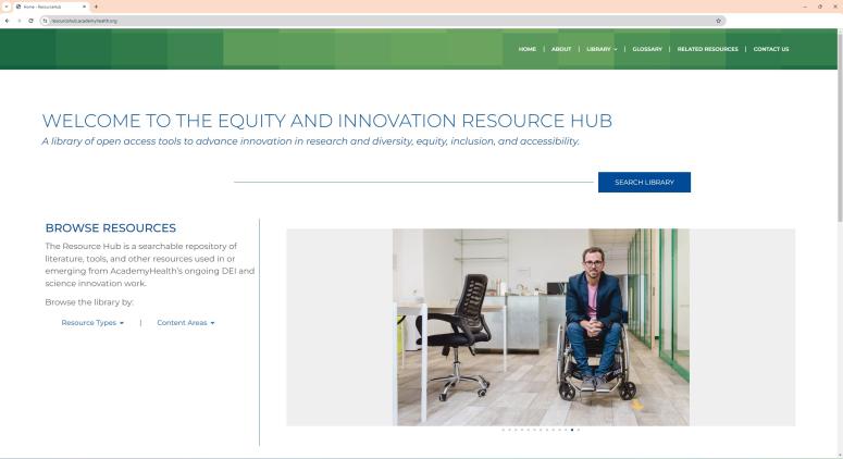Screenshot of the Resource Hub