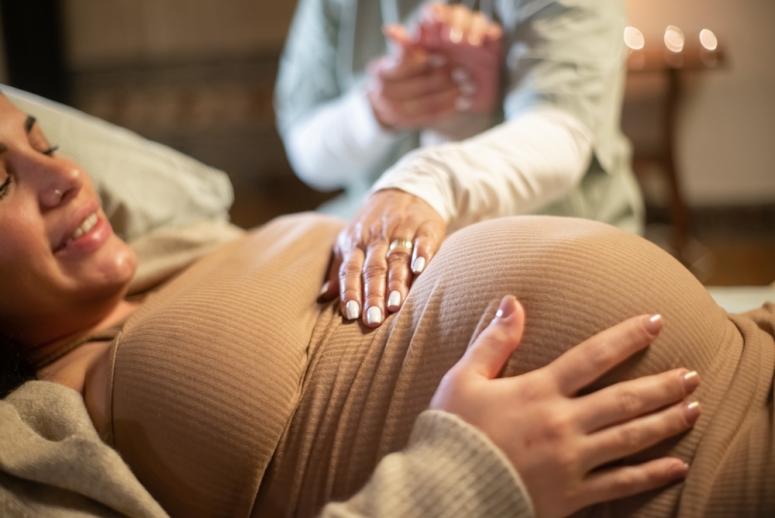 Pregnant person being examined