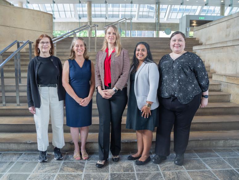 AcademyHealth staff with scholar Dr. Virginia LeBaron at the 2024 Annual Research Meeting in Baltimore, Maryland