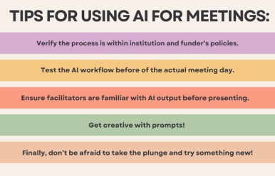       Using AI to Enhance Health Research Meetings: A Field Report
  